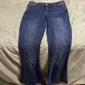 Indigo Rein Dark Blue Flare Jeans